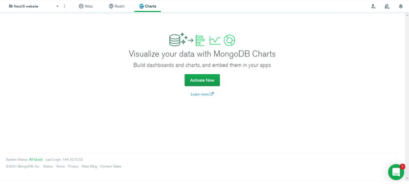 MongoDB chart และวิธีรวมเข้ากับเว็บ